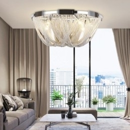Tassels Chandelier Designer Luz de teto Prata Cor Dourada