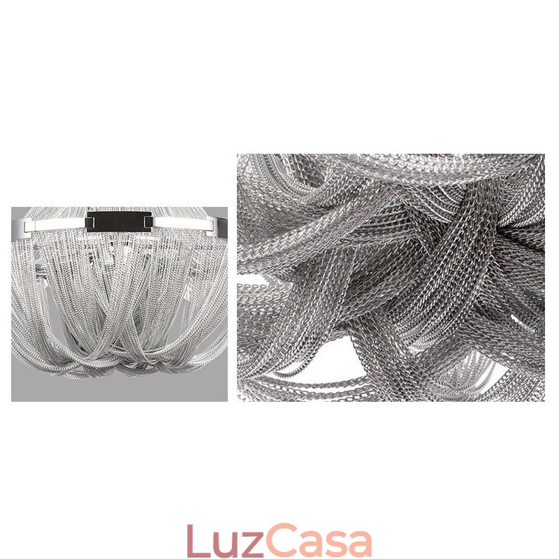 Tassels Chandelier Designer Pendant Light Prata Cor Dourada