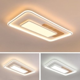 Luminárias de teto retangulares de estilo nórdico moderno e contemporâneo com controle remoto, reguláveis em madeira, também podem ser usadas como luminárias de parede