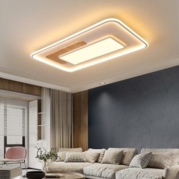 Luminárias de teto retangulares de estilo nórdico moderno e contemporâneo com controle remoto, reguláveis em madeira, também podem ser usadas como luminárias de parede
