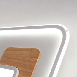 Luminárias de teto retangulares de estilo nórdico moderno e contemporâneo com controle remoto, reguláveis em madeira, também podem ser usadas como luminárias de parede