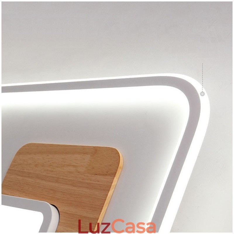 Luminárias de teto retangulares de estilo nórdico moderno e contemporâneo com controle remoto, reguláveis em madeira, também podem ser usadas como luminárias de parede