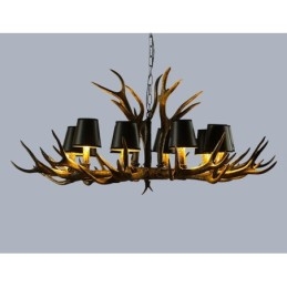 Lustre antigo de chifre retrô com abajures
