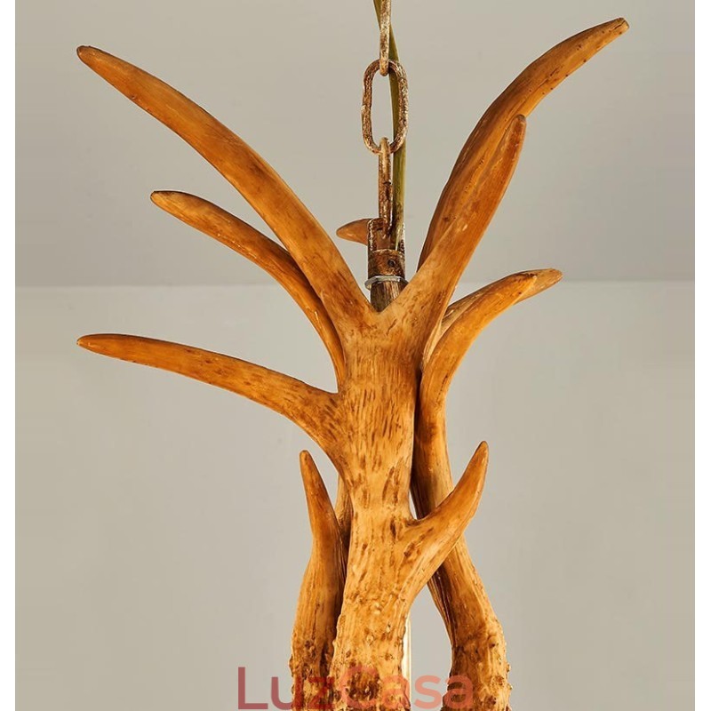 Lustre antigo de chifre retrô artístico rústico de 8 luzes