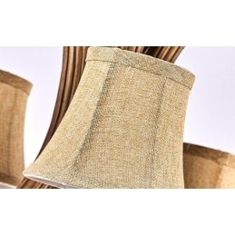 Lustre antigo de chifre retrô artístico rústico de 5 luzes com abajures