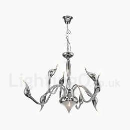 Lustre de metal galvanizado contemporâneo moderno de 9 luzes