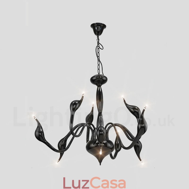 Lustre de metal galvanizado contemporâneo moderno de 9 luzes