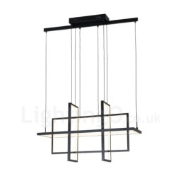 Luminária pendente regulável com design moderno e quatro retângulos