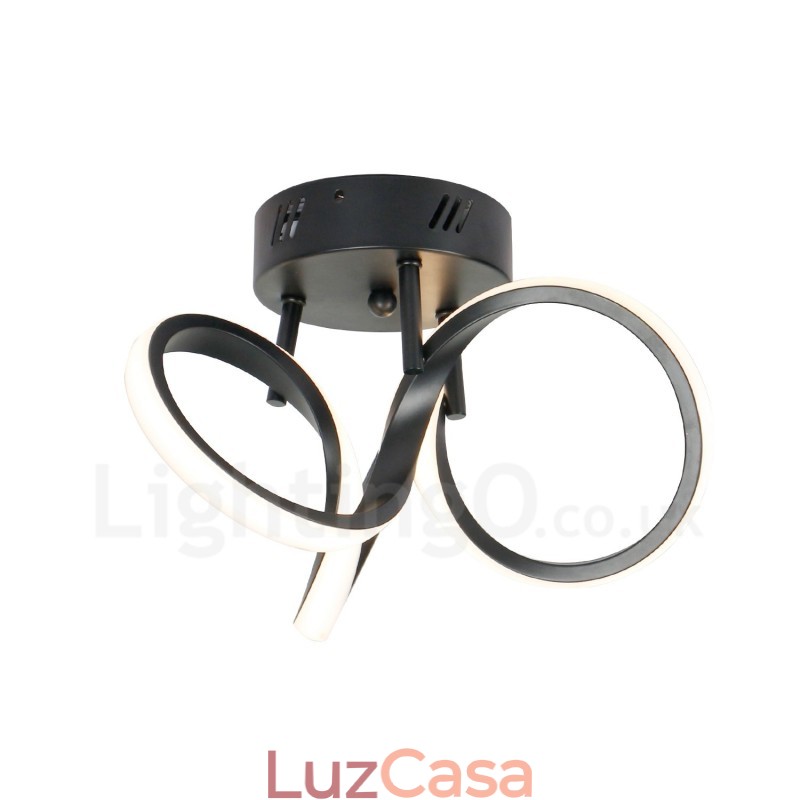 Triac Switch Dimmable Preto Moderno Contemporâneo Estilo Nórdico Montagem Embutida Luz de Teto Redonda