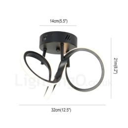 Triac Switch Dimmable Preto Moderno Contemporâneo Estilo Nórdico Montagem Embutida Luz de Teto Redonda