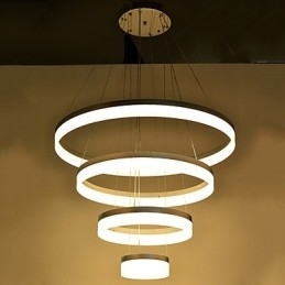 Luminárias pendentes de anel de lustre de acrílico com