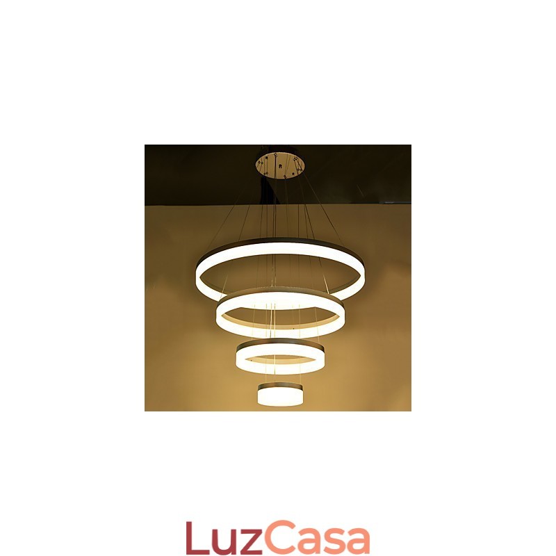 Luminárias pendentes de anel de lustre de acrílico com