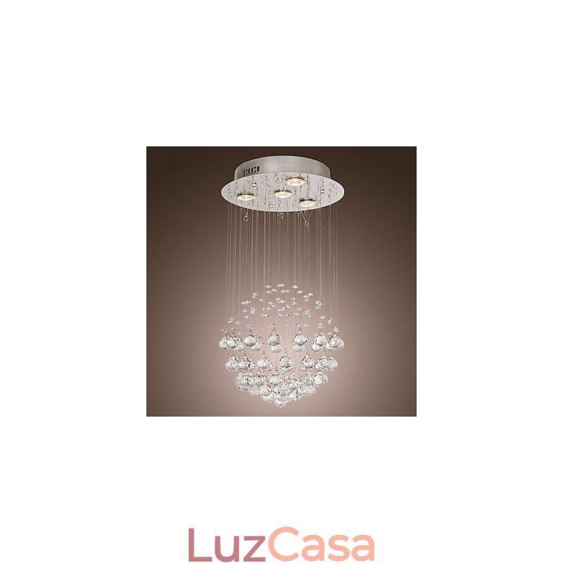Lustre de luxo moderno cristal 4 luzes