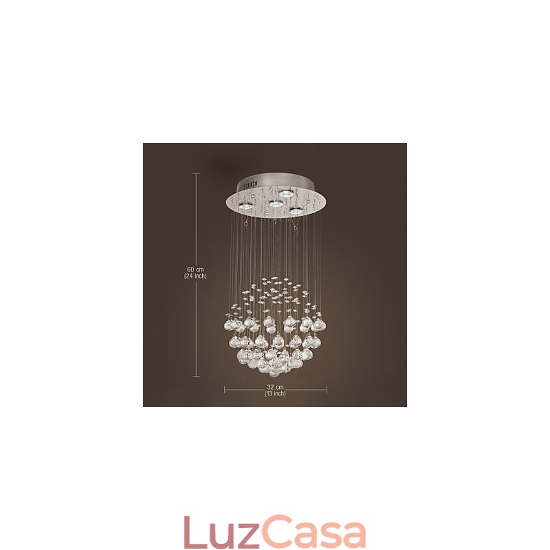 Lustre de luxo moderno cristal 4 luzes