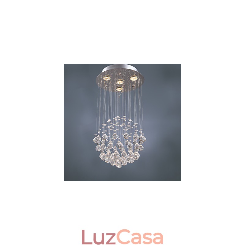 Lustre de luxo moderno cristal 4 luzes