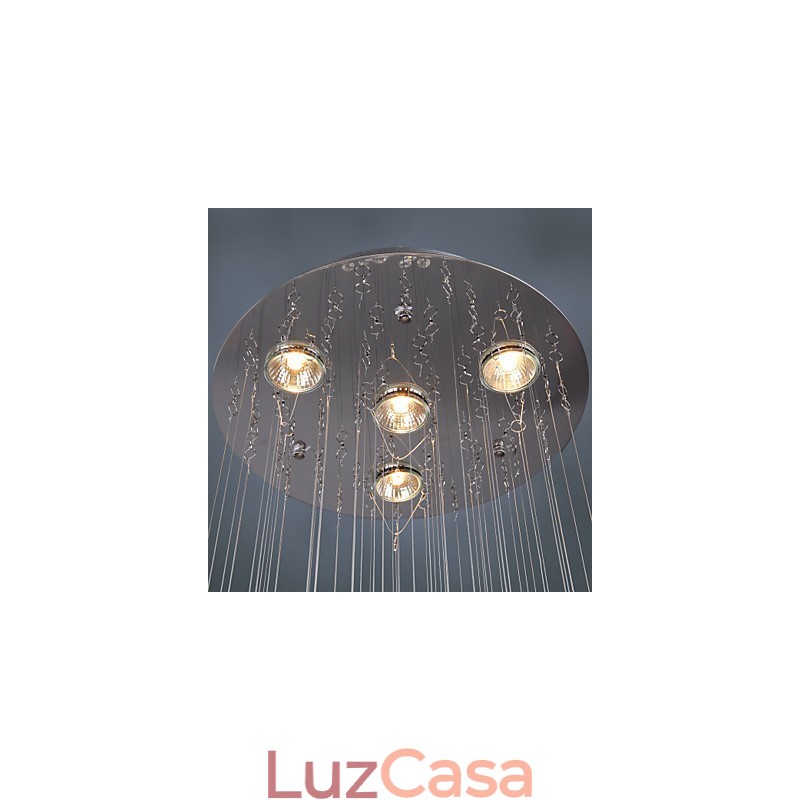 Lustre de luxo moderno cristal 4 luzes