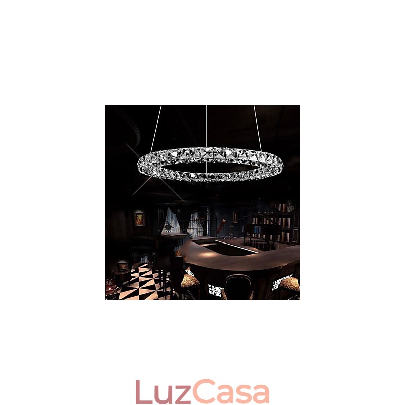 Luminária pendente de cristal moderna, única, D40CM, três lados, K9, cristal, luzes de teto internas, luminárias