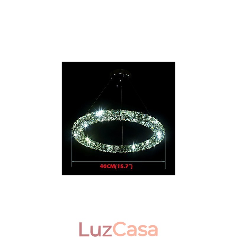 Luminária pendente de cristal moderna, única, D40CM, três lados, K9, cristal, luzes de teto internas, luminárias