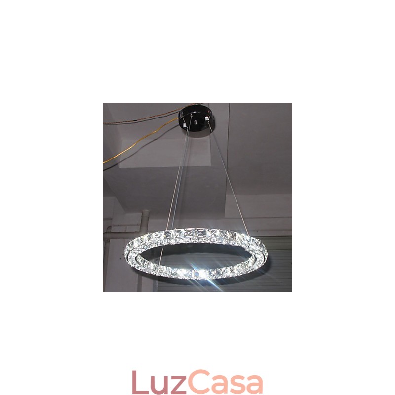 Luminária pendente de cristal moderna, única, D40CM, três lados, K9, cristal, luzes de teto internas, luminárias