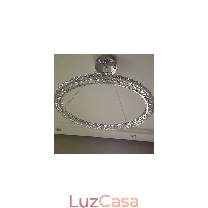 Luminária pendente de cristal moderna, única, D40CM, três lados, K9, cristal, luzes de teto internas, luminárias