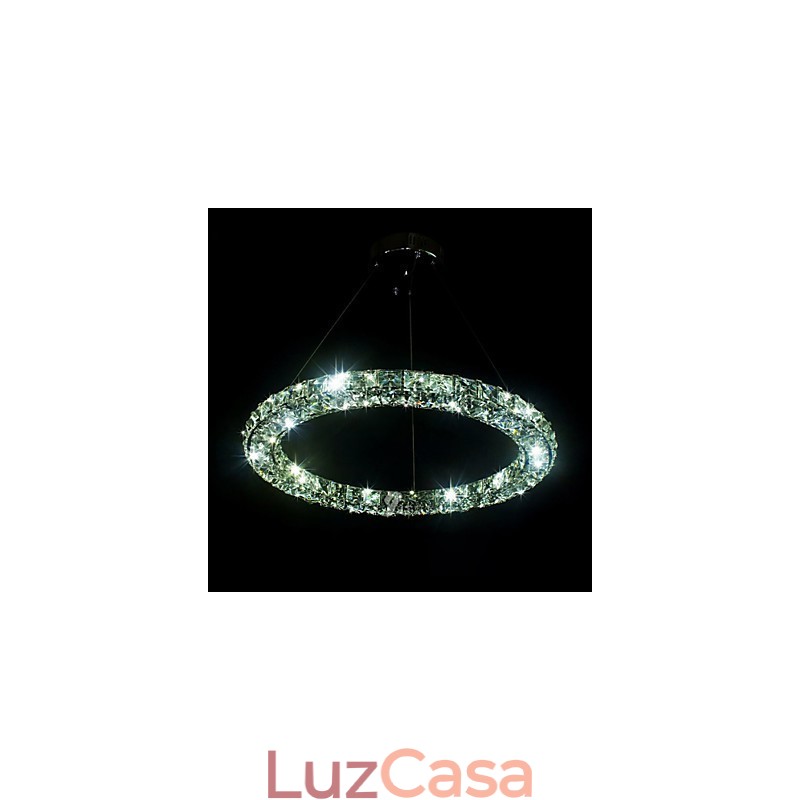 Luminária pendente de cristal moderna, única, D40CM, três lados, K9, cristal, luzes de teto internas, luminárias
