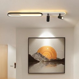 Luminária de teto longa nórdica com faixa longa e brilhante