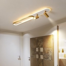 Luminária de teto longa nórdica com faixa longa e brilhante