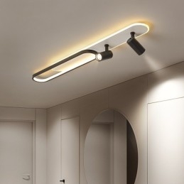 Luminária de teto longa nórdica com faixa longa e brilhante