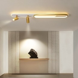 Luminária de teto longa nórdica com faixa longa e brilhante