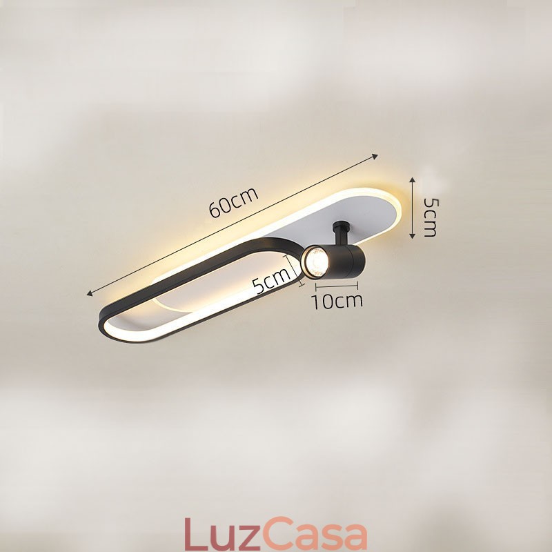 Luminária de teto longa nórdica com faixa longa e brilhante