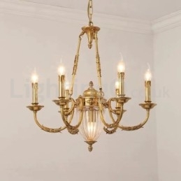 Lustre de cristal francês de luxo todo em cobre, luminária de jantar, lustre