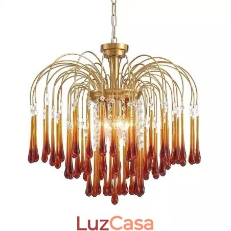 Luminária de lustre de vidro tipo gota d'água Luminária de lustre de vidro tipo gota d'água