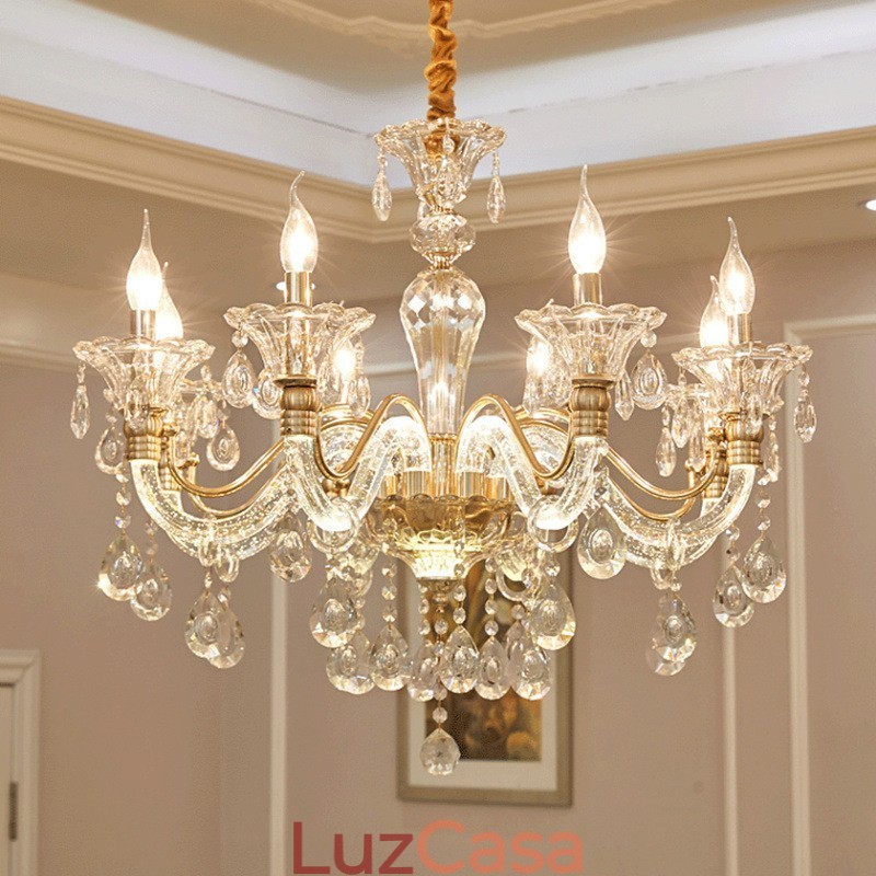 Lustre de Cristal de Luxo Lustre de Cristal K9 com Braço Brilhante