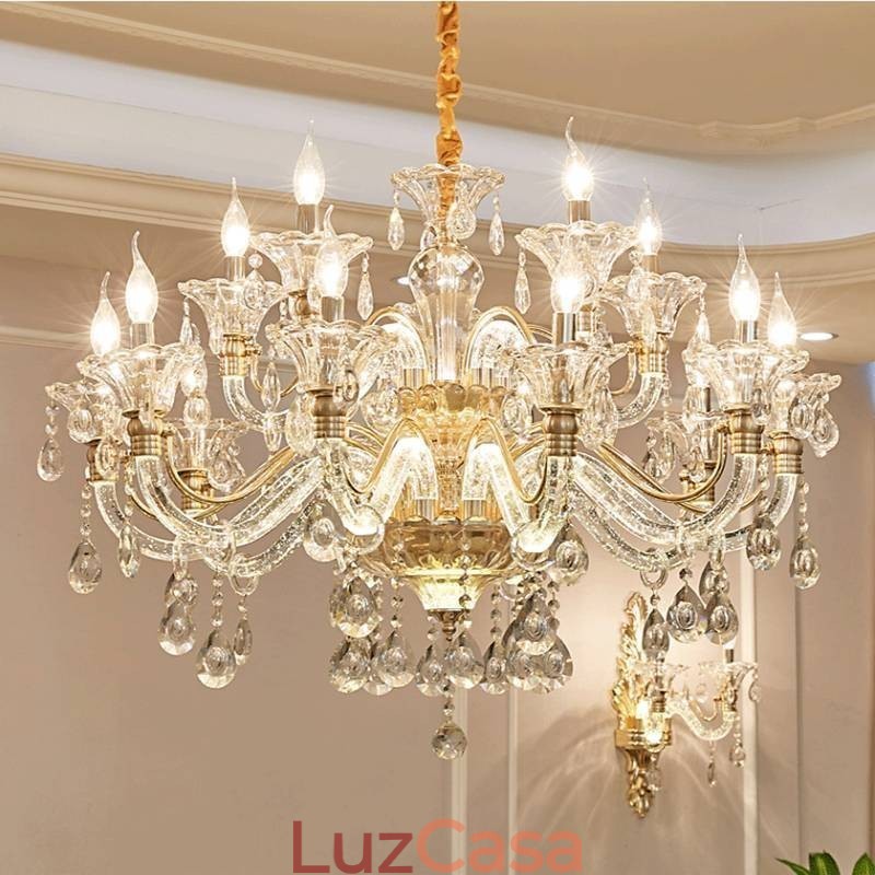 Lustre de Cristal de Luxo Lustre de Cristal K9 com Braço Brilhante