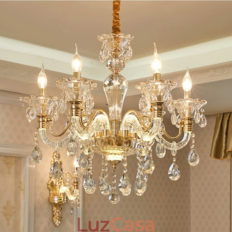 Lustre de Cristal de Luxo Lustre de Cristal K9 com Braço Brilhante