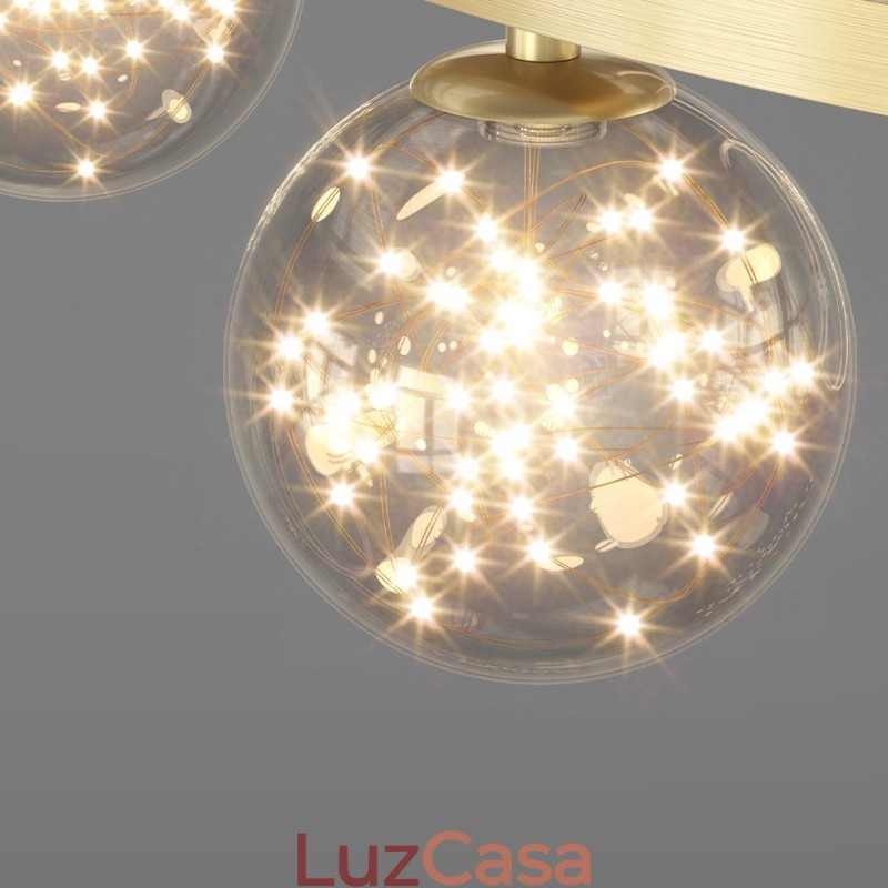 Luminária pendente nórdica moderna dourada circular