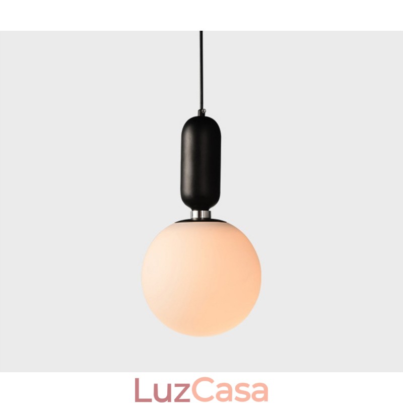 Luminária pendente moderna contemporânea com cúpula de vidro