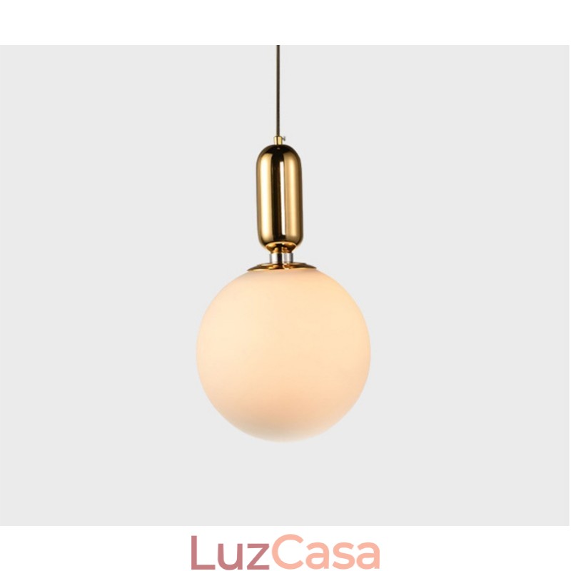 Luminária pendente moderna contemporânea com cúpula de vidro