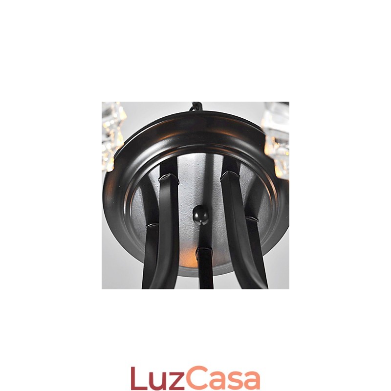 Lustre vintage estilo europeu de 5 luzes com braço com chifres
