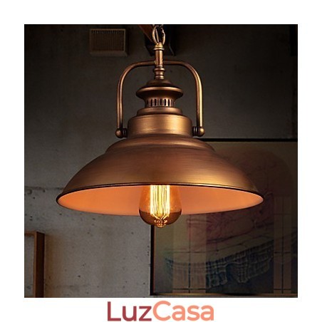 Luminária pendente retrô com cúpula de metal em estilo de fábrica antiga Luminária pendente retrô com cúpula de metal em estilo de fábrica antiga