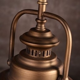 Luminária pendente retrô com cúpula de metal em estilo de fábrica antiga