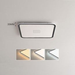 Luz de teto quadrada embutida moderna com proteção ocular de espectro total e regulável