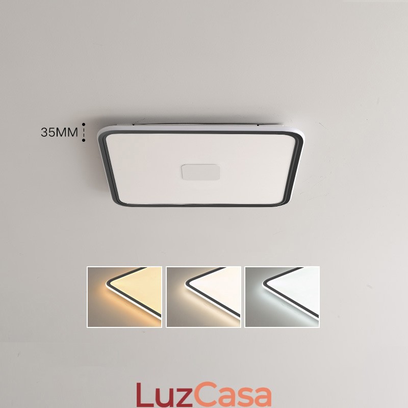 Luz de teto quadrada embutida moderna com proteção ocular de espectro total e regulável