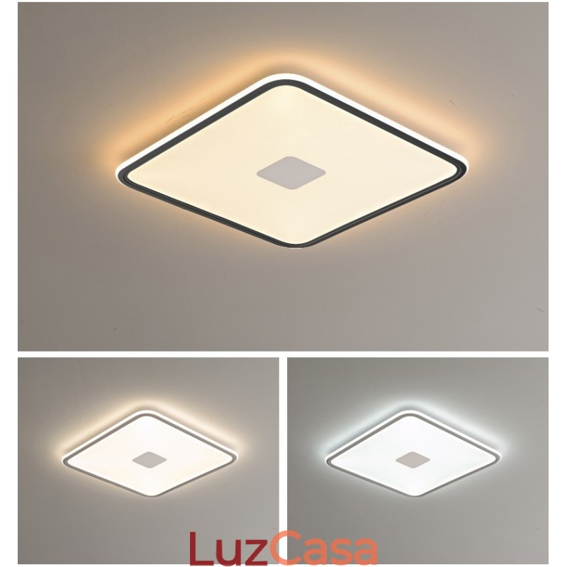 Luz de teto quadrada embutida moderna com proteção ocular de espectro total e regulável