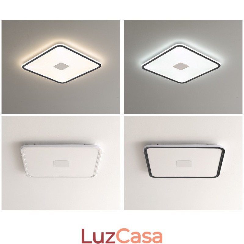 Luz de teto quadrada embutida moderna com proteção ocular de espectro total e regulável