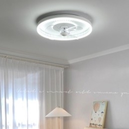 Ventilador de luz embutido moderno, redondo, ultrafino, silencioso, invisível, de espectro total, proteção para os olhos, regulável