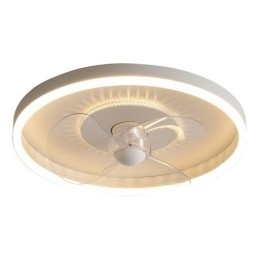 Ventilador de luz embutido moderno, redondo, ultrafino, silencioso, invisível, de espectro total, proteção para os olhos, regulável