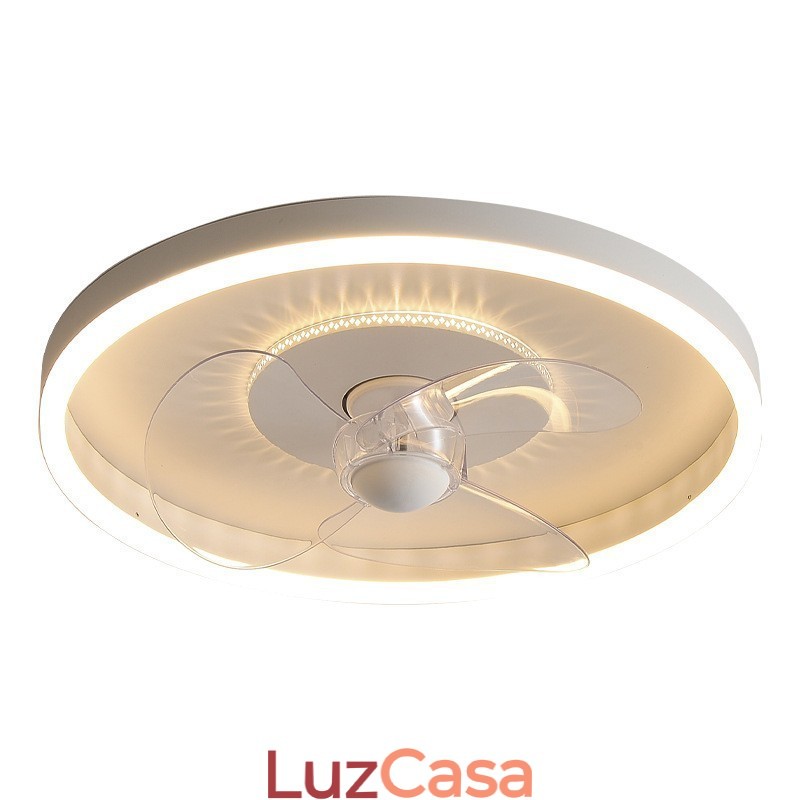 Ventilador de luz embutido moderno, redondo, ultrafino, silencioso, invisível, de espectro total, proteção para os olhos, regulável