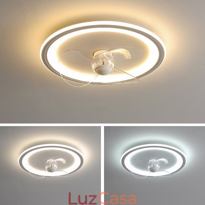 Nordic Round Ultra fino silencioso invisível regulável embutido ventilador luz de proteção ocular de espectro total