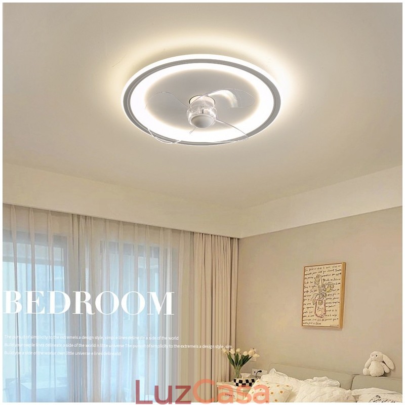 Nordic Round Ultra fino silencioso invisível regulável embutido ventilador luz de proteção ocular de espectro total